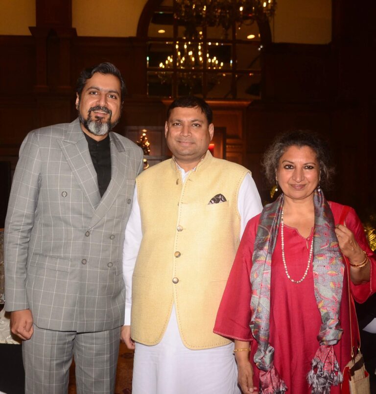 Sundeep Bhutoria with International Booker Prize winner 2022 Geetanjali Shree and three-time Grammy Award winner Ricky Kej