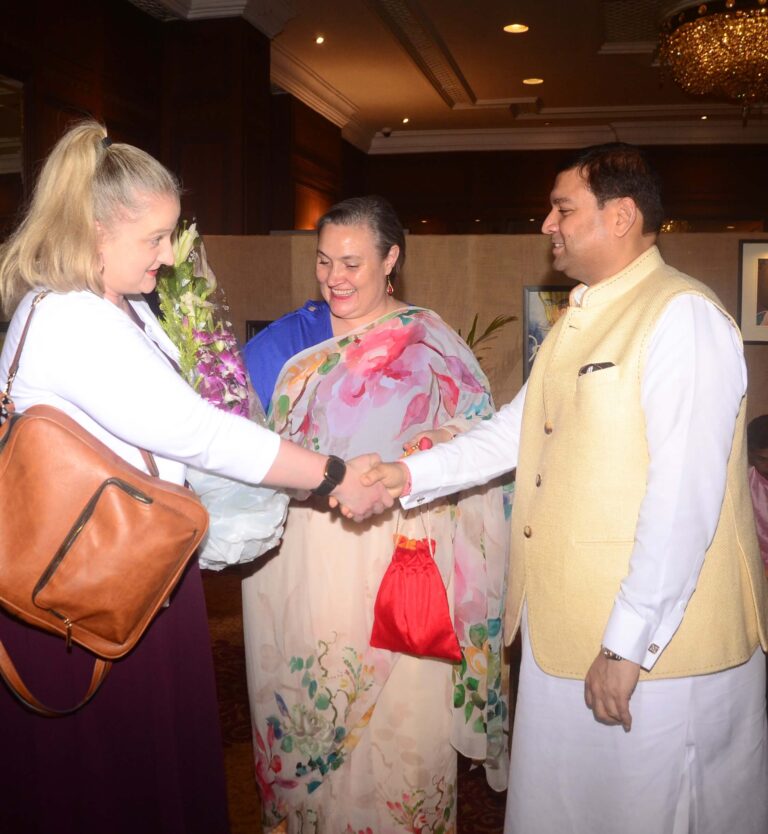 Sundeep Bhutoria with Elizabeth Lee, Director American Centre and Melinda Pavek, Consul General of USA in Kolkata