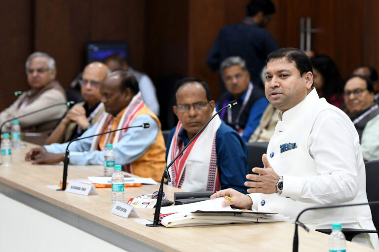 Sundeep Bhutoria speaking at a session on ‘the Value of Literature’ at UNMESHA, International Literature Festival in Bhopal