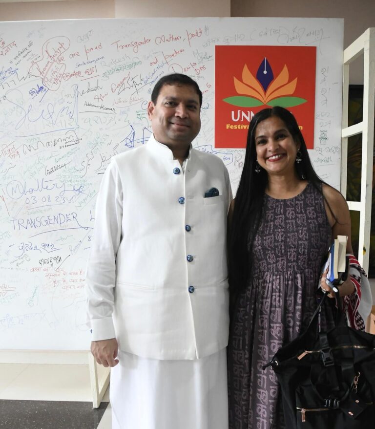 Sundeep Bhutoria with Preeti Shenoy at UNMESHA, International Literature Festival in Bhopal