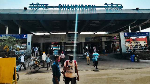 Chandigarh lies near the foothills of the Himalayas, some 260km north of New Delhi and 229km southeast of Amritsar. Above, the Chandigarh railway station