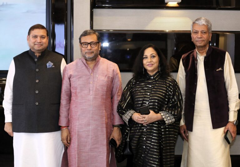 Sundeep Bhutoria with (L-R) Anant Vijay, Vandana Singh and Amitabh Adhar