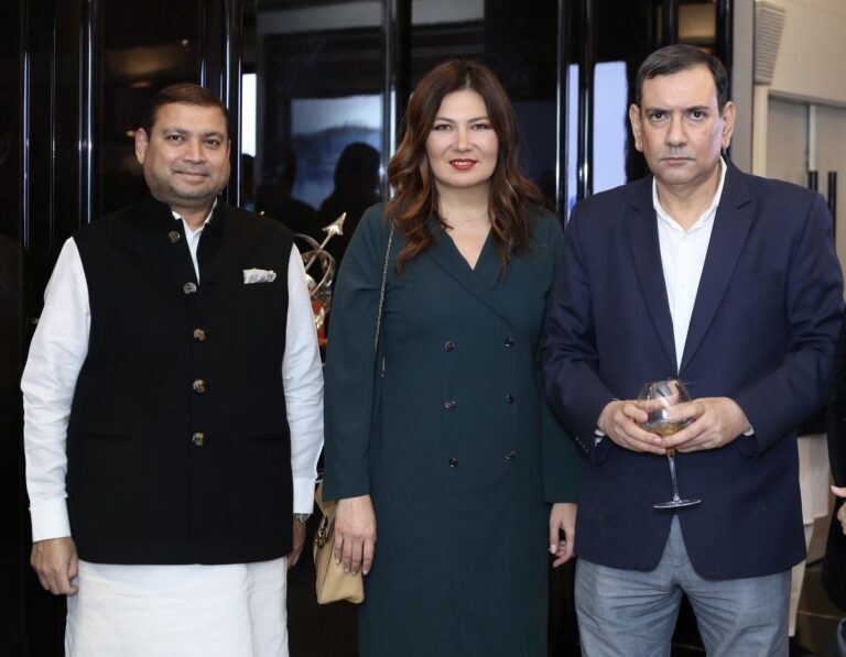 Sundeep Bhutoria with Sena Latif, Ambassador of Romania to India and Srinjoy Chowdhury