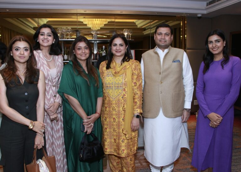 Sundeep Bhutoria with Ehsaas women Divya Kapoor Sardana, Ruhi Syal, Sonia Aggarwal, Simran Paintal and Ritika Talwar Singh at a get-together in hosted by Prabha Khaitan Foundation at Hyatt Centric in Chandigarh