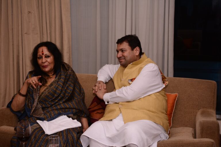 Sundeep Bhutoria with danseuse Sonal Mansing at the `Special X-Mas Menu_ event of Birgit Holm and Karen Anand hosted at the Hyatt Regency Kolkata