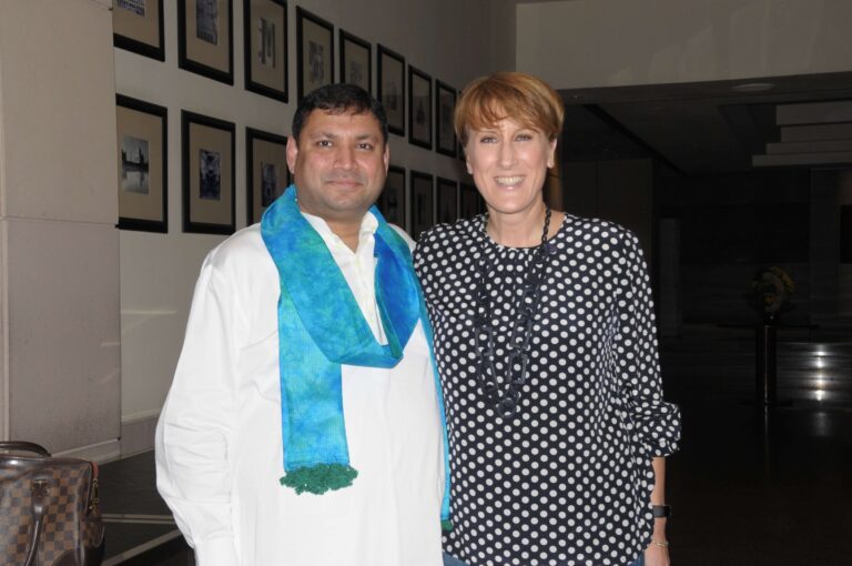 Sundeep Bhutoria with Britta Leicke-Milde, the first lady GM of Hyatt Regency Kolkata, at The Bengal meet