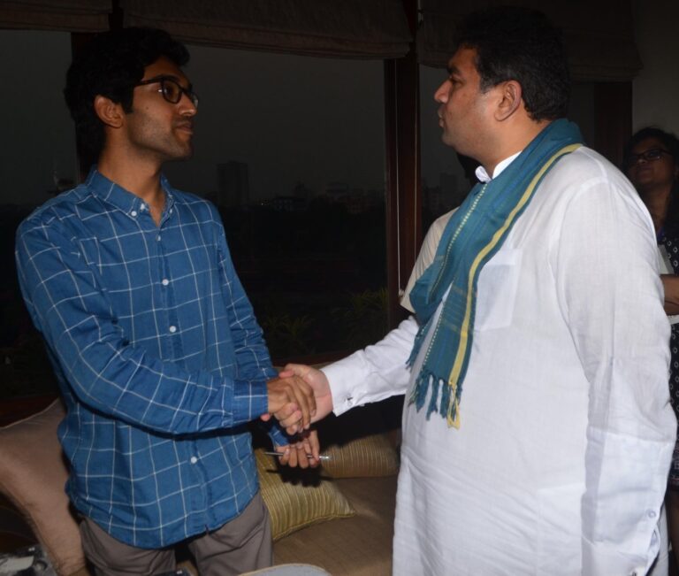 Sundeep Bhutoria with guest author Manu S Pillai at a session of An Author's Afternoon at the Taj Bengal Kolkata