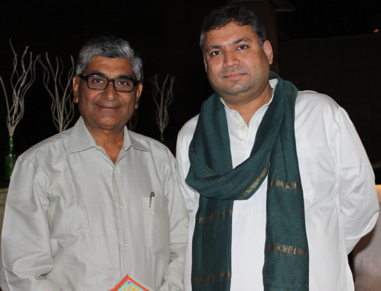 Sundeep Bhutoria with Sudhir Kasliwal at a session of Kalam at the Marriott Jaipur