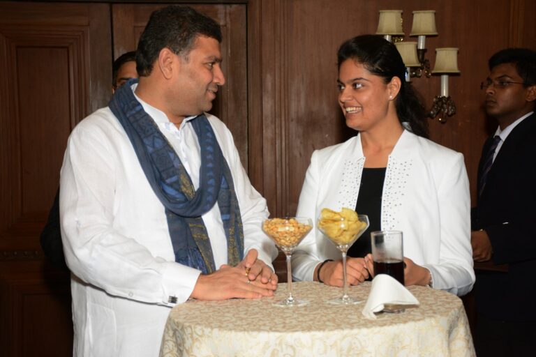 Sundeep Bhutoria with Paridhi Dass at the celebrations of the success of the book Anything But Khamosh