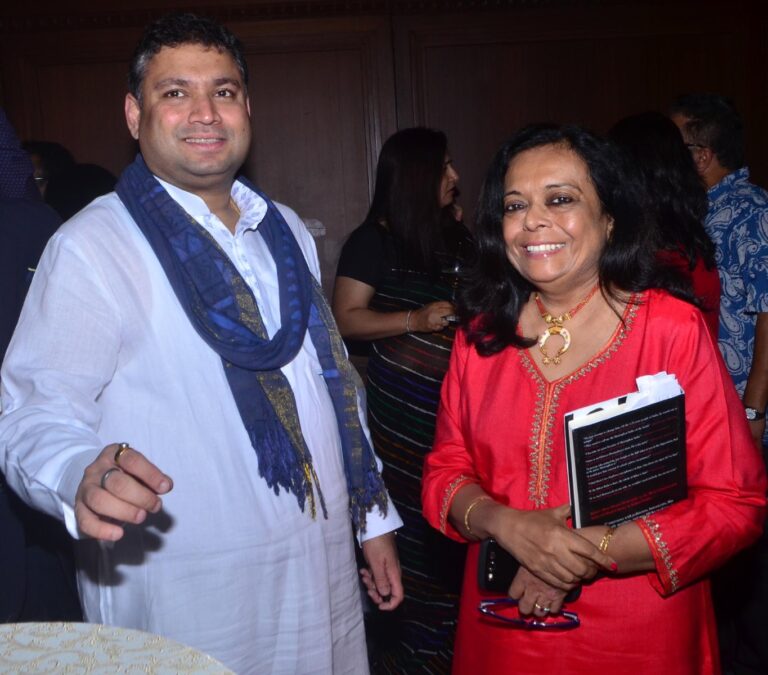 Sundeep Bhutoria with author Bharati S Pradhan who penned Shatrughan Sinha's biography Anything But Khamosh