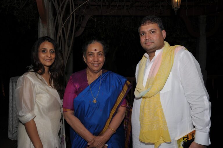 Sundeep Bhutoria with Margaret Alva at a session of Kalam with Anuja Chauhan in Bengaluru