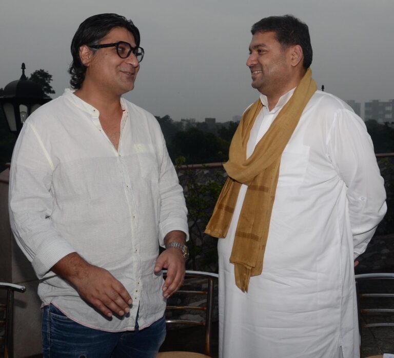 Sundeep Bhutoria with guest speaker Ritesh Shah at a session of Ek Mulakat at the Tollygunge Club, Kolkata