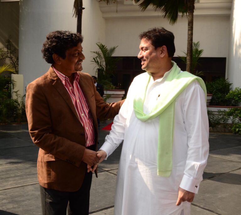 Sundeep Bhutoria with film director Goutam Ghose at a session of Ek Mukalat at the Taj Bengal Kolkata