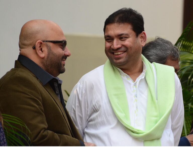 Sundeep Bhutoria with Atri Bhattacharya at a session of Ek Mulakat at the Taj Bengal Kolkata