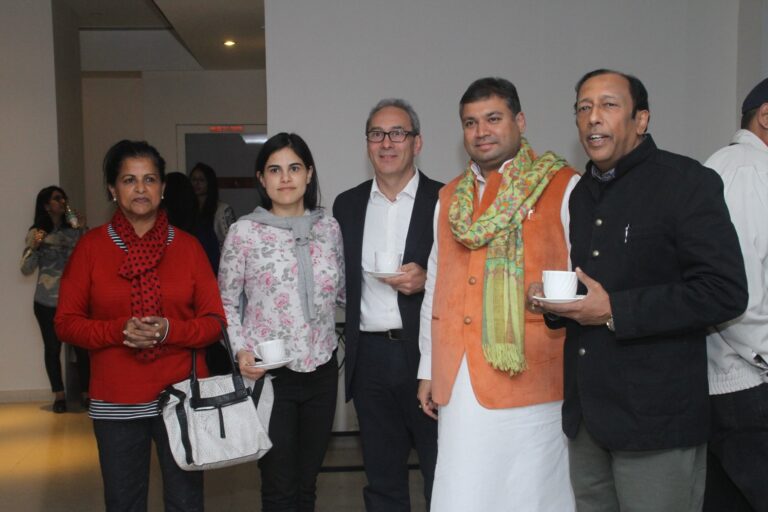 Sundeep Bhutoria with Sudhir Mathur, Edward and Jade Dickinson at a session of Write Circle Jaipur with Zac O 'Yeah