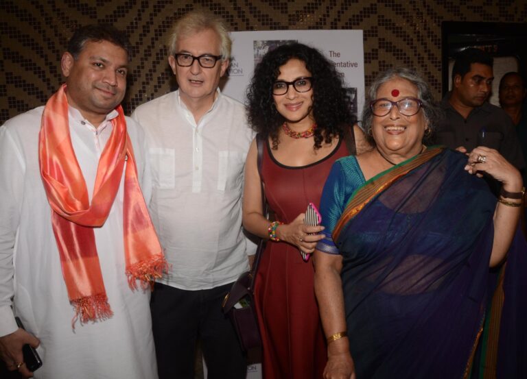 Sundeep Bhutoria with John Mackinson, Nandana Sen and Nabanita Dev Sen at the special screening of Argumentative Indian at Nandan3 Kolkata