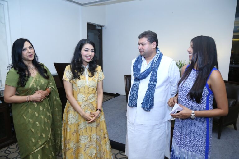 Sundeep Bhutoria with Anuradha Mookerjee, Priyanka Mookerjee and Aakriti Mittal Periwal at a session of Write Circle Jaipur at the ITC Rajputana