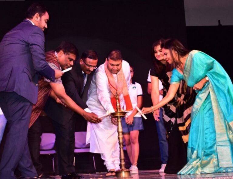 Sundeep Bhutoria inaugurating a function at the Jayshree Periwal International School event in Jaipur