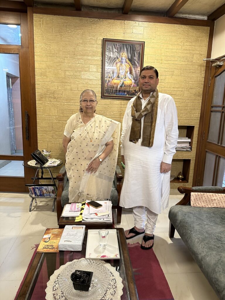 Sundeep Bhutoria with the former Lok Sabha Speaker Sumitra Mahajan during his recent visit to Indore