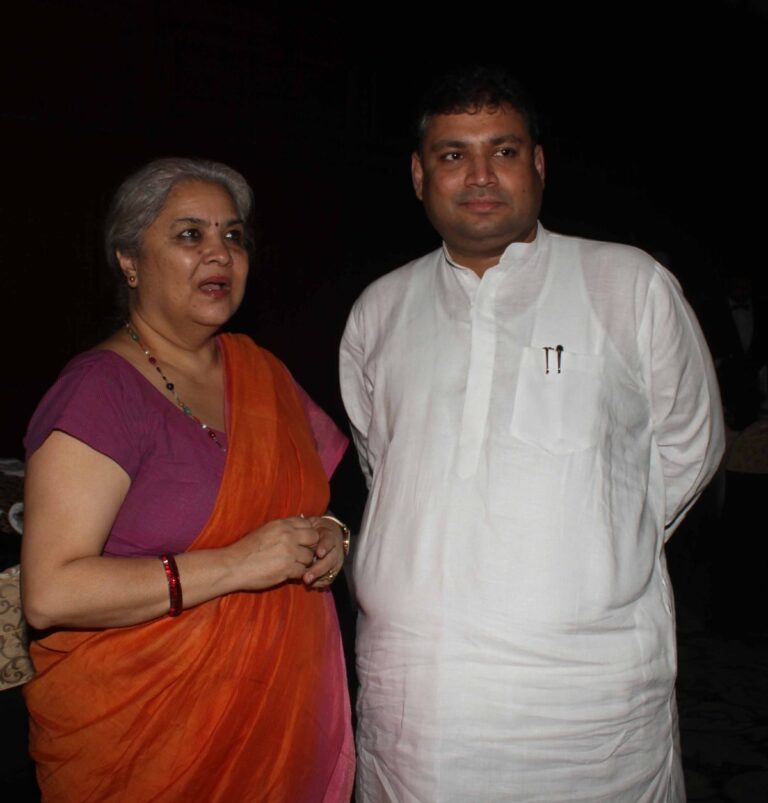 Sundeep Bhutoria with Ira Pande at the dinner of A Life Apart book launch in Kolkata