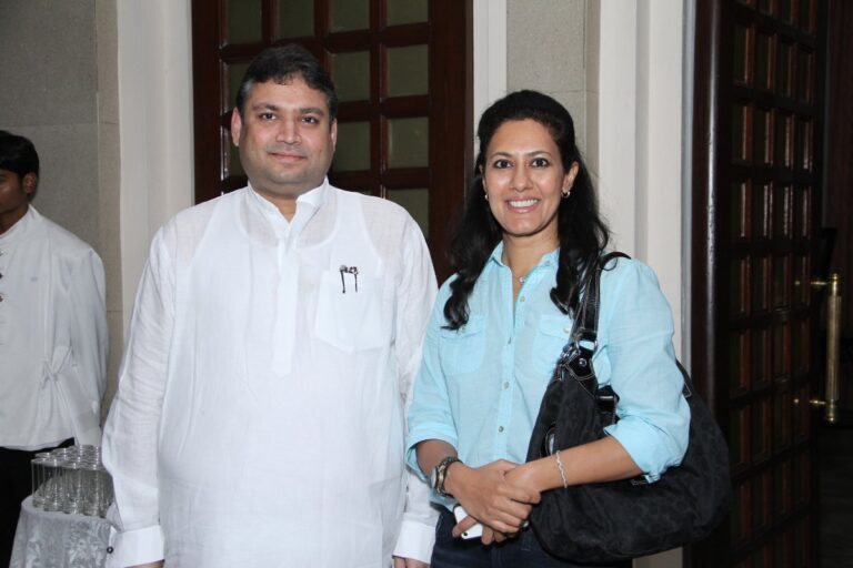 Sundeep Bhutoria with Chhavi Rajawat at celebration party of The Safari book at the ITC Rajputana, Jaipur