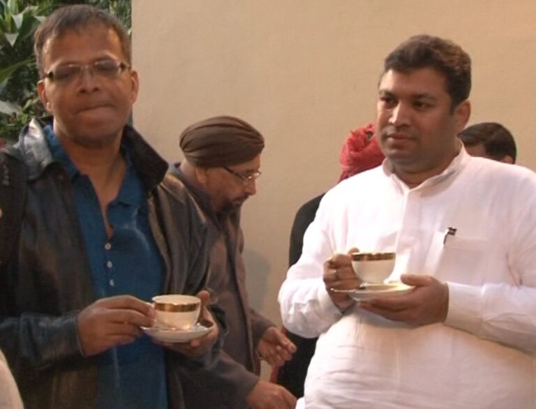 Sundeep Bhutoria with Jerry Pinto at a session of The Write Circle in Jaipur