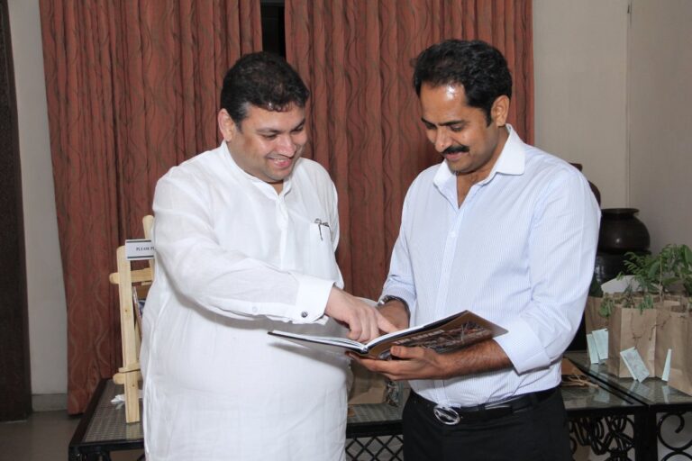 Sundeep Bhutoria with Narendra Singh at the celebration party of The Safari in Jaipur