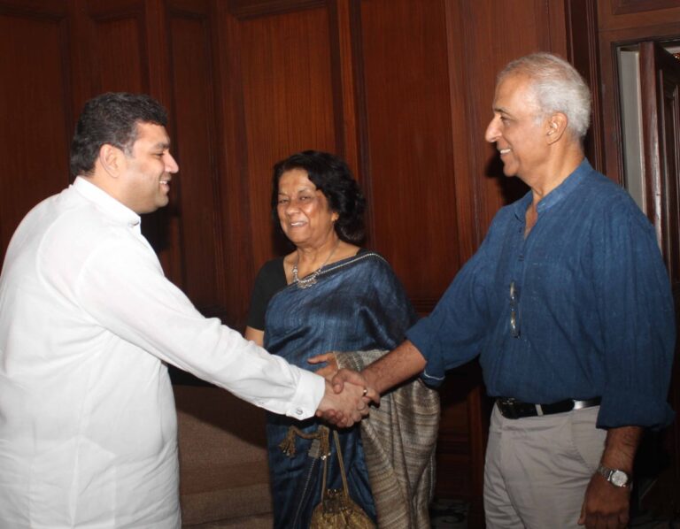 Sundeep Bhutoria with Pradeep and Bonani Kakkar at the dinner of A Life Apart book launch in Kolkata