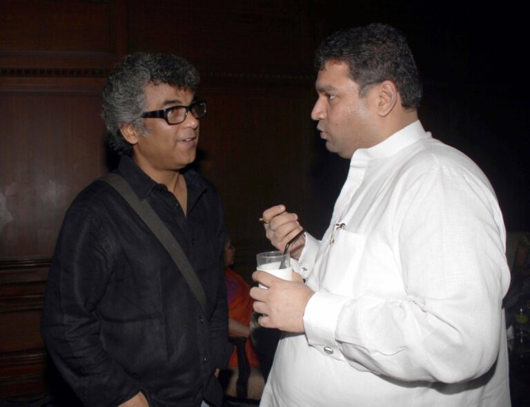 Sundeep Bhutoria with Suman Mukherjee at the dinner of A Life Apart book launch in Kolkata