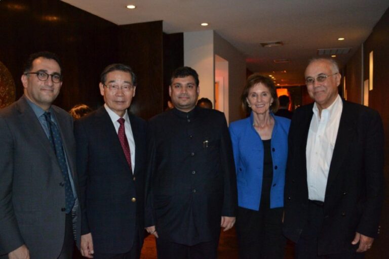 Sundeep Bhutoria with Bonian Golmohammadi, Sun Joun-Yung (Rep of Korea), Gillian Sorensen (Friends of WFUNA-UN Foundation), Harold Herman