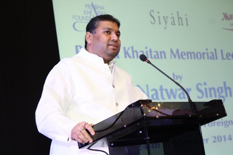 Sundeep Bhutoria at the 3rd Prabha Khaitan Memorial Lecture in Jaipur where Kunwar Natwar Singh as the Chief Guest