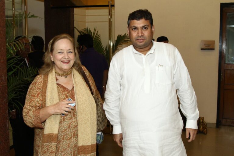 Sundeep Bhutoria with Belinda Wright at a session of Write Circle in Jaipur