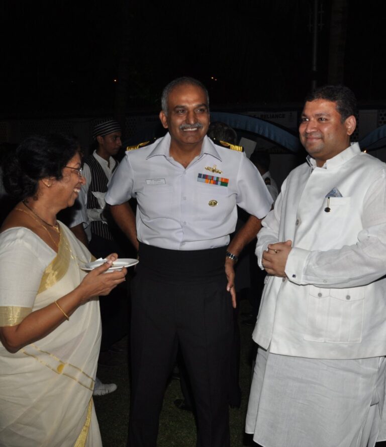 Sundeep Bhutoria with Dr Manjula Chellur, Chief Justice Kolkata High Court, and Ravi Ahluwalia at the Navy Symphonic Band Concert in Kolkata