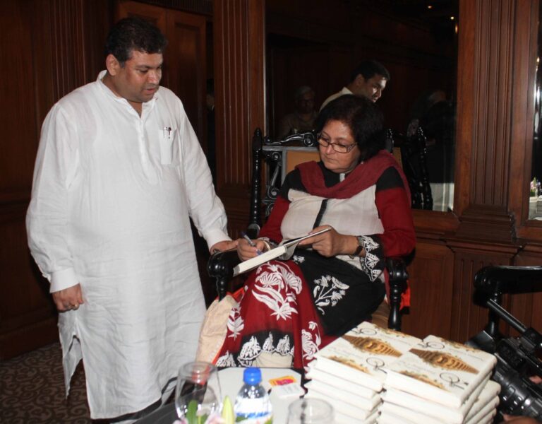 Sundeep Bhutoria with Guest author Namita Gokhale at a session of An Author's Afternoon at The Taj Bengal, Kolkata