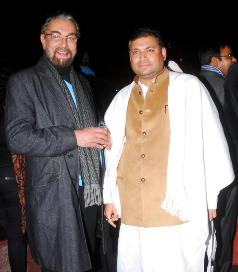 Sundeep Bhutoria with actor Kabir Bedi at the Writers' Ball in Jaipur during Jaipur Litfest