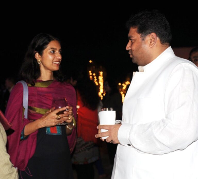 Sundeep Bhutoria with author Jhumpa Lahiri at the Kolkata Literary Meet dinner