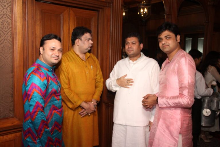 Sundeep Bhutoria with guest author Yatindra Mishra, Sounrendro and Soumyojit at a session of An Author's Afternoon at The Taj Bengal, Kolkata