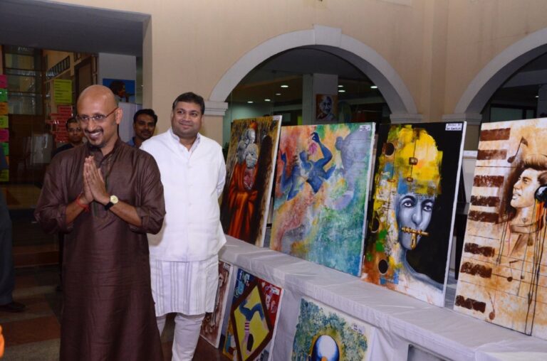 Sundeep Bhutoria with music composer Shantanu Moitra at the Jayshree Periwal School Annual Day event in Jaipur