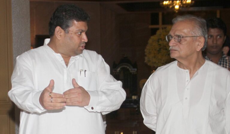 Sundeep Bhutoria with poet and lyricist Gulzar at a dinner in Kolkata, Taj Bengal