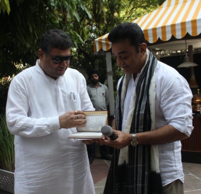 Sundeep Bhutoria with southern superstar Kamal Haasan at a party at The Taj Bengal poolside in Kolkata