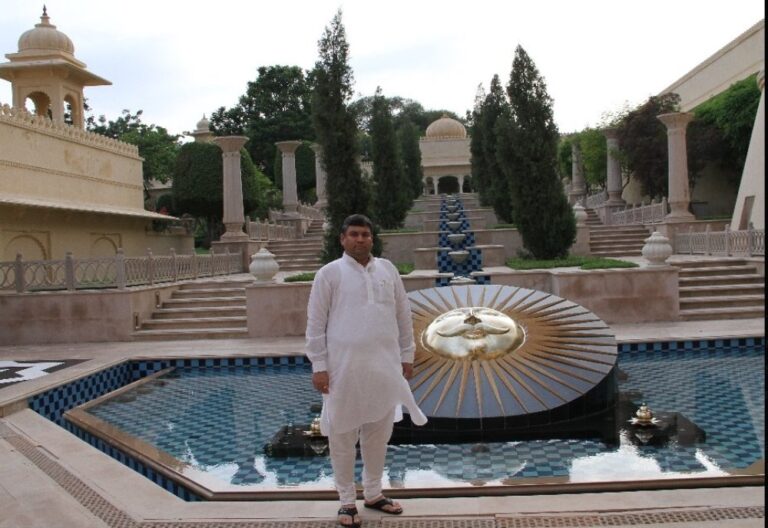 Sundeep Bhutoria at the Udaivilas Hotel in Udaipur