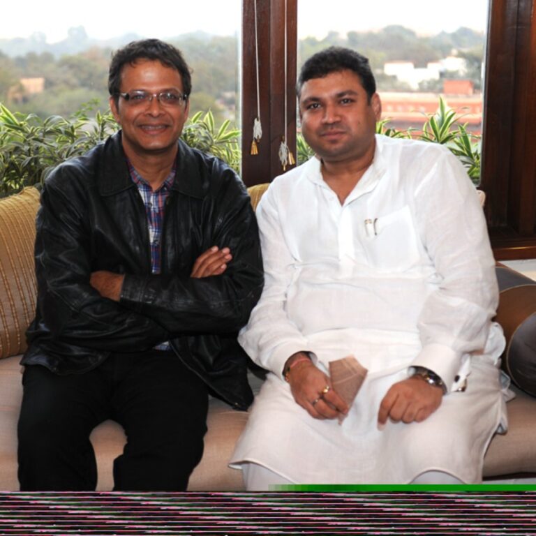 Sundeep Bhutoria with guest author Jerry Pinto at a session of An Author's Afternoon at The Taj Bengal,Kolkata