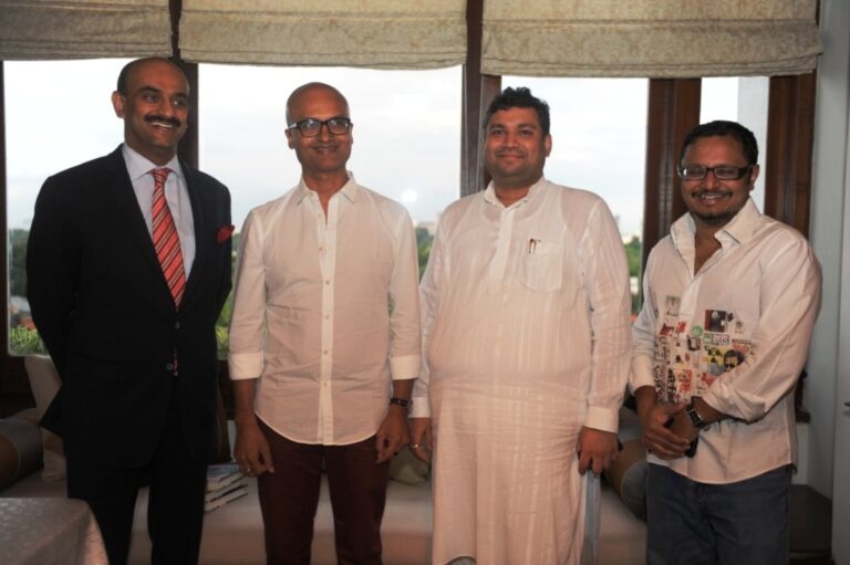 Sundeep Bhutoria with guest author, Jeet Thayil, K Mohanchandran and Debanjan Chakrabarti