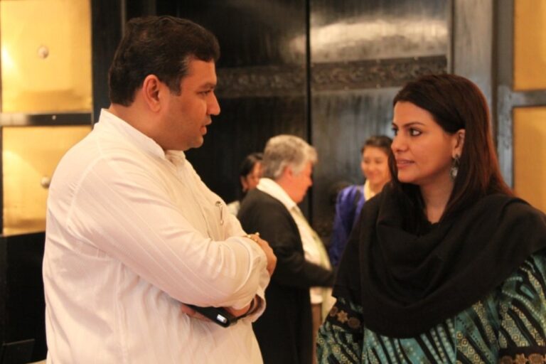 Sundeep Bhutoria with journalist Nidhi Razdan