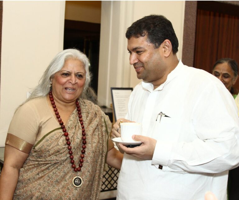 Sundeep Bhutoria with Bina Kak at the Write Circle session with Belinda Wright in Jaipur