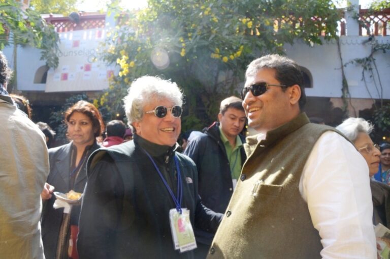 Sundeep Bhutoria with Suhel Seth at the Jaipur Literature Festival