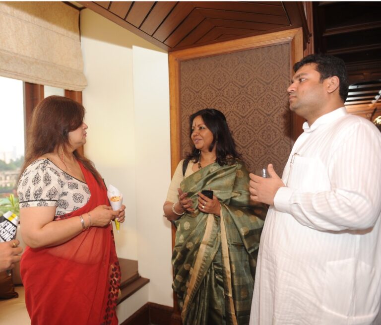 Sundeep Bhutoria with guest author Sangeeta Bahadur and Dona Ganguly