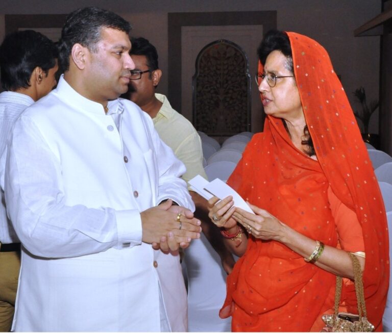 Sundeep Bhutoria with Rajyasree at the first Rani Laxmi Kumari Chundawat Memorial Lecture in Jaipur