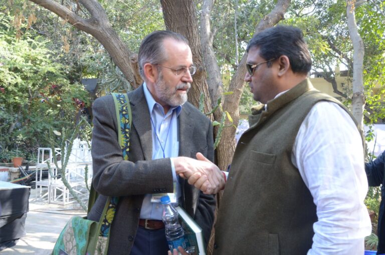 Sundeep Bhutoria with Professor Carl W Ernst of North Carolina University at the Jaipur Lit Fest