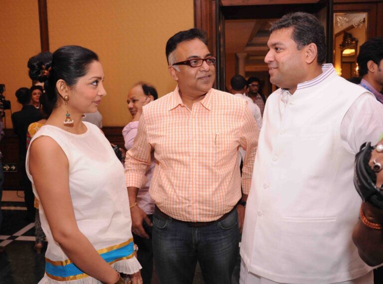 Sundeep Bhutoria with Arindam Sil and June Maliah at the music launch of Bengali film Buno Haans at The Oberoi Grand, Kolkata